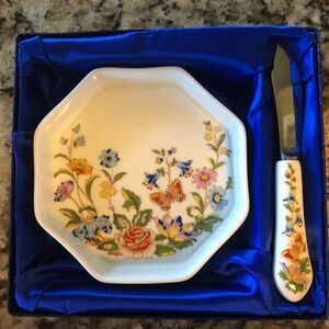 Vintage Aynsley Cottage Garden Butter Plate & Knife